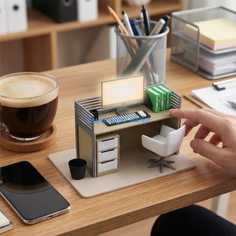 Home Office Architecture - 090B Miniaturowy model biurka komputerowego z