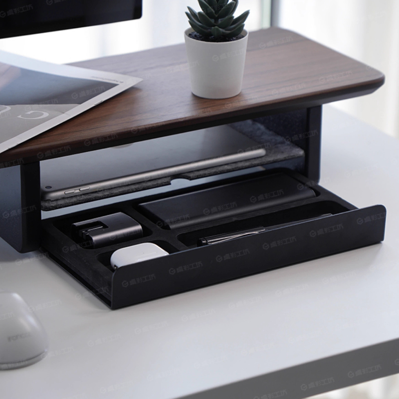 Home Office Desk With Drawers - Podstawka pod monitor z szufladami do
