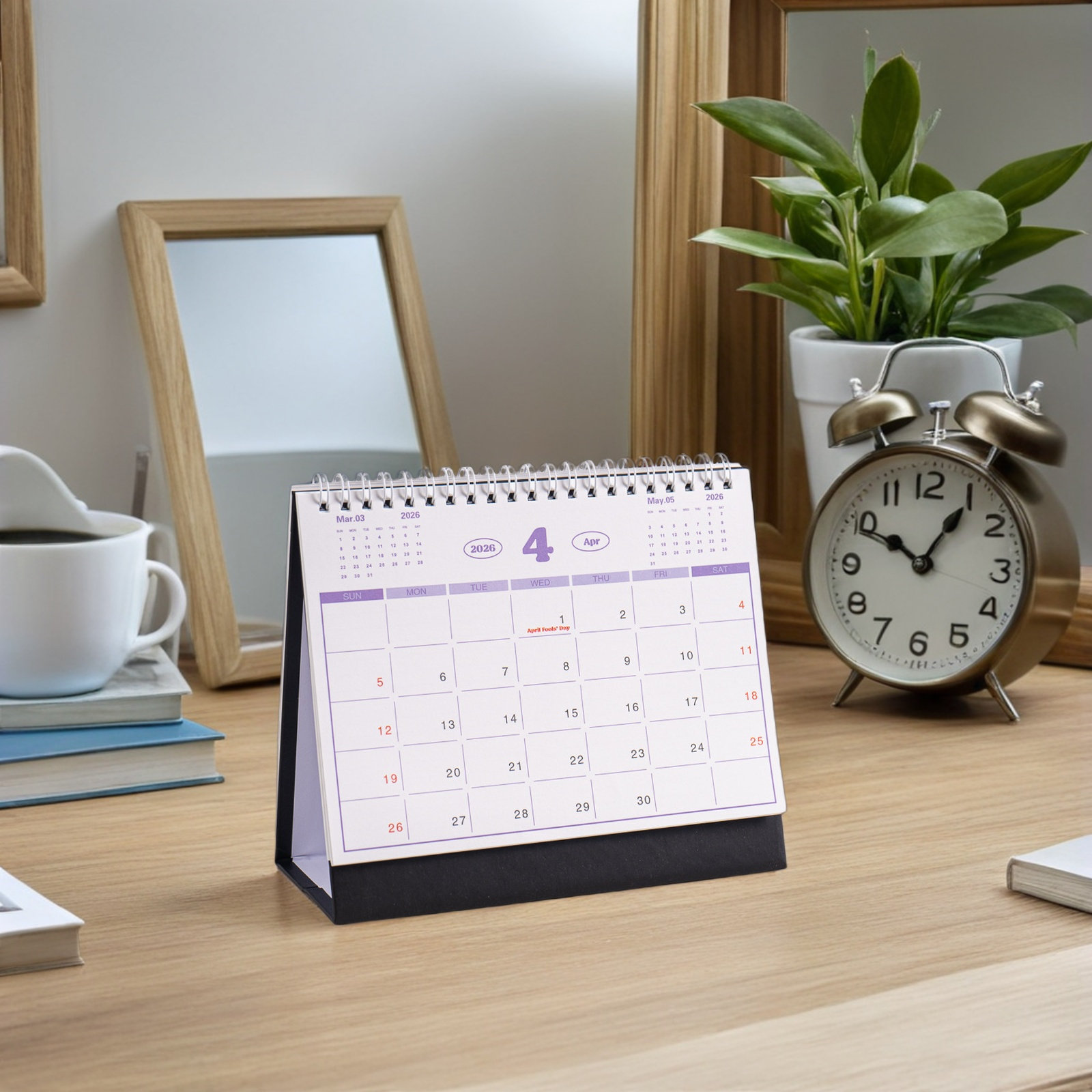 Home Office Layout - 4 sztuki kalendarzy biurkowych z przekładanymi