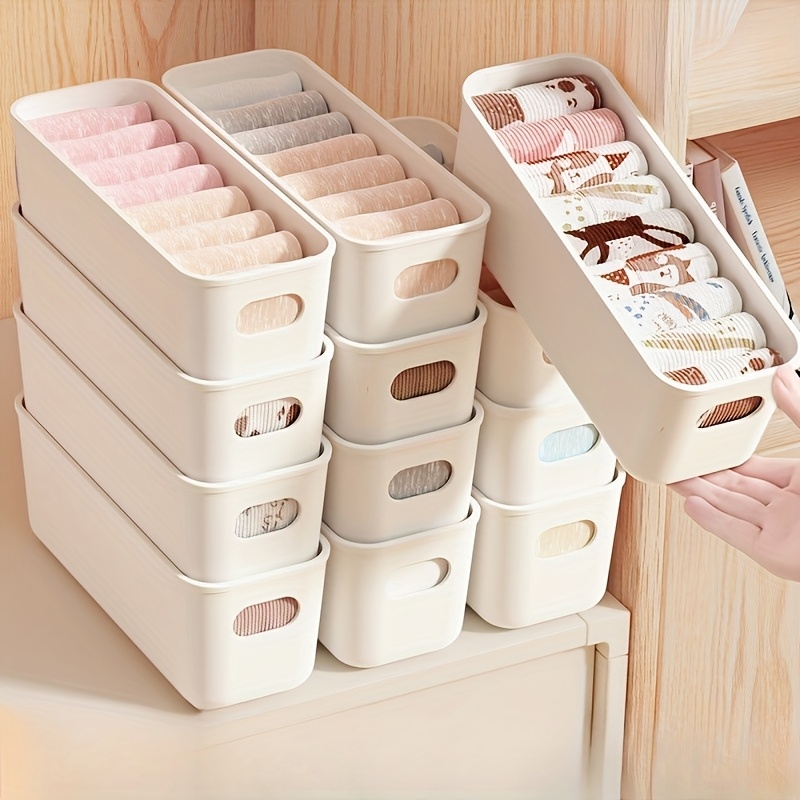 Home Office Furniture Sets - 4 szt. Białe plastikowe pudełka do