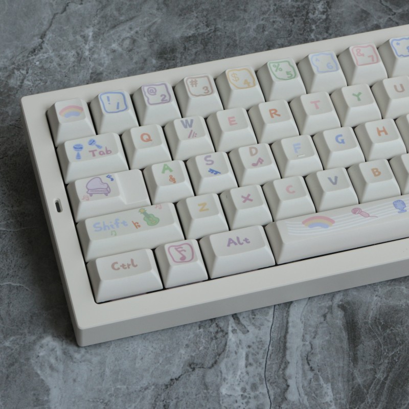 Home Office Layout - 142 klawisze nuty PBT nasadka klawiszy