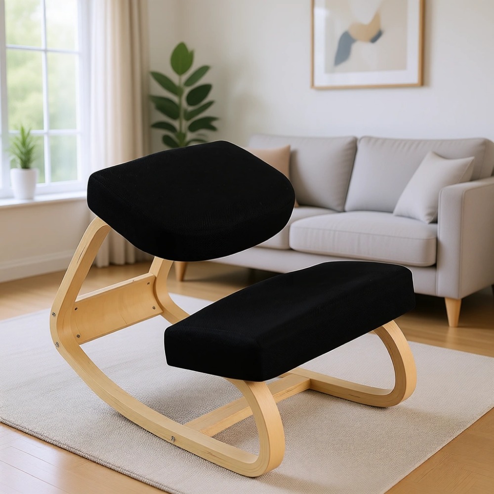 Ergonomic Office Chair - Ergonomiczny drewniany fotel bujany z poduszkami
