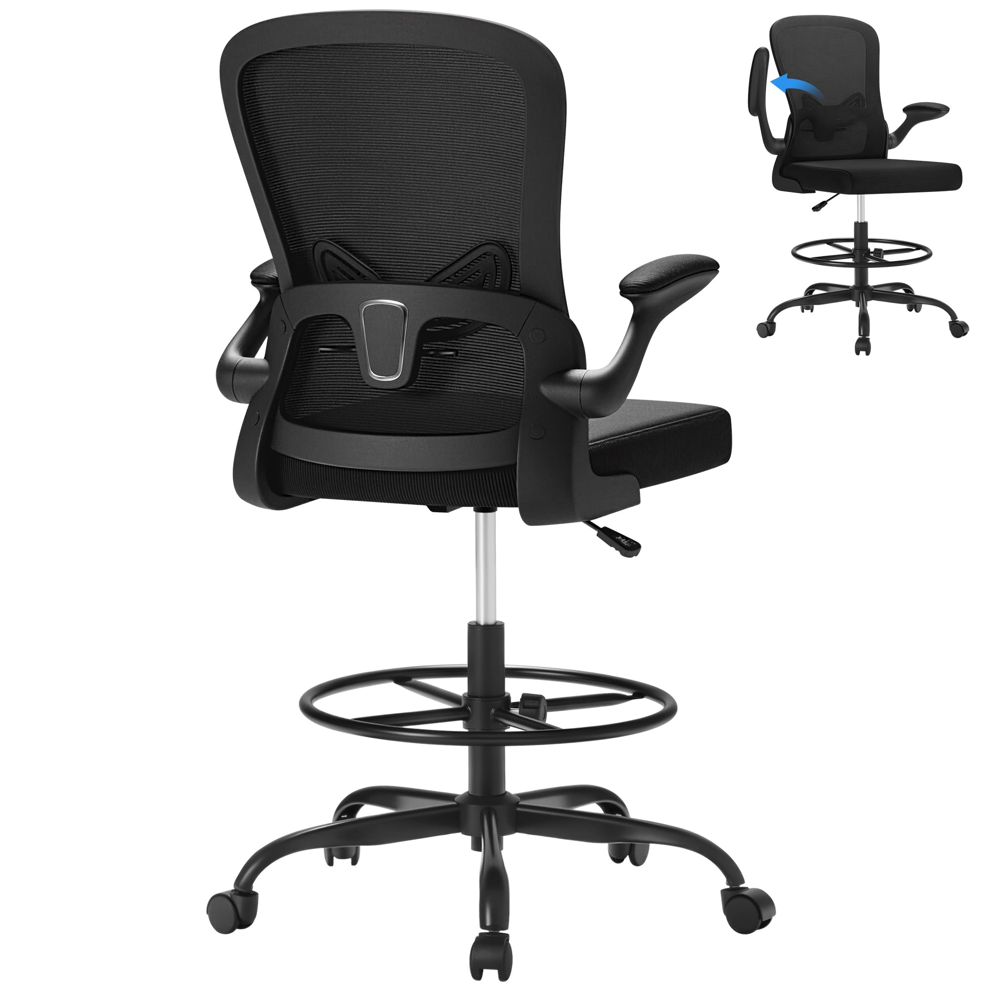 Ergonomic Office Chair - Ergonomiczne krzesło kreślarskie z podnoszonymi podłokietnikami,