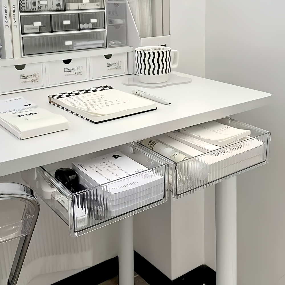 Home Office Desk With Drawers - 1 szt. Przezroczysty organizer pod biurko,