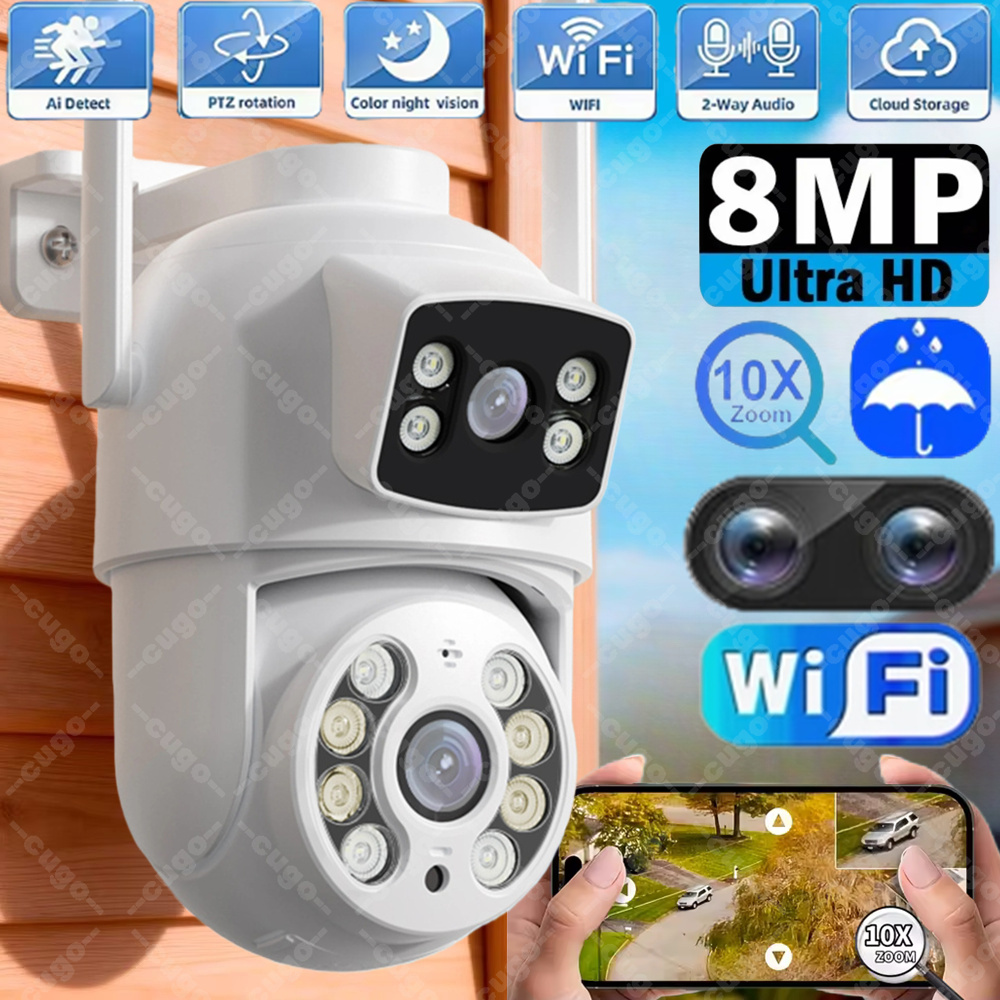 Home Office Email - Kamera WiFi z podwójnym obiektywem 8MP,