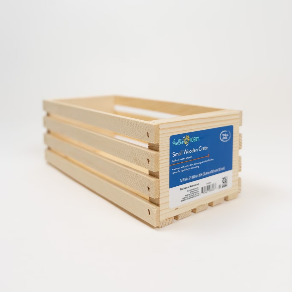 Home Office Box - Niedokończona drewniana skrzynia do przechowywania 12x5.5x4
