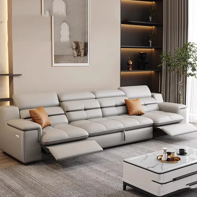 Home Office With Sofa - Postmodernistyczne brązowe sofy do salonu z