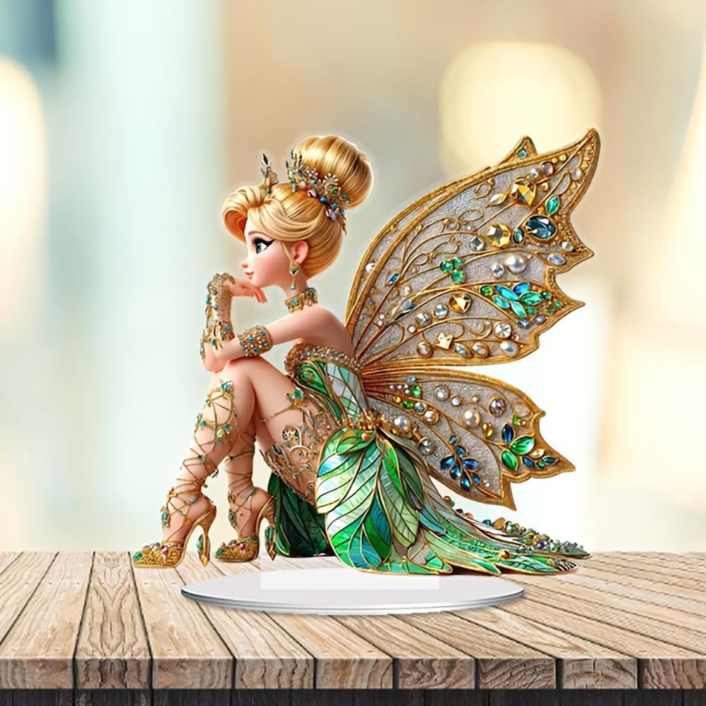 Plant Desk Mini - Miniaturowa Figurka Wróżki z Kwiatami, Ozdoba,