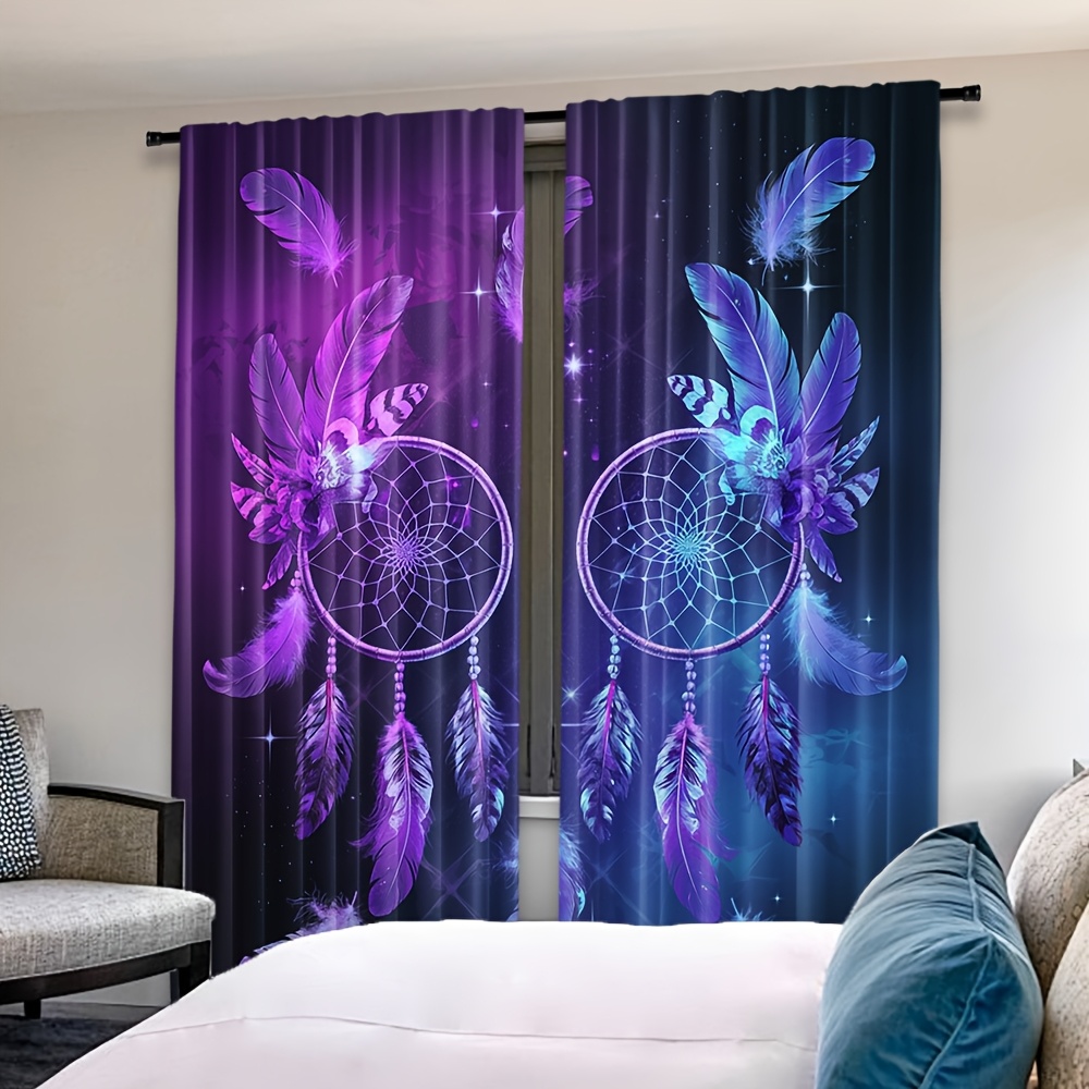 Fioletowe zasłony łapacze snów – Home Office Interior Design recenzja i cena