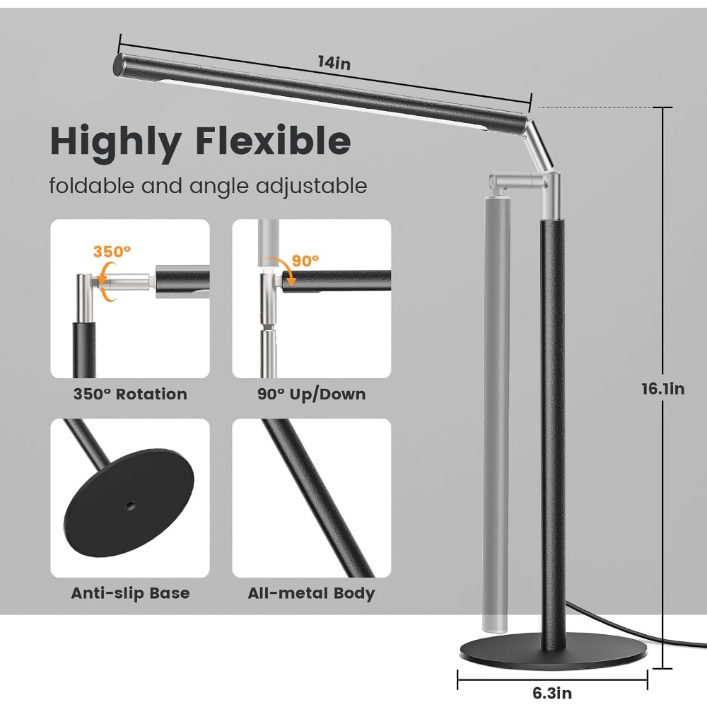 16-calowa Regulowana Metalowa  – Desk Lamp Led recenzja i cena