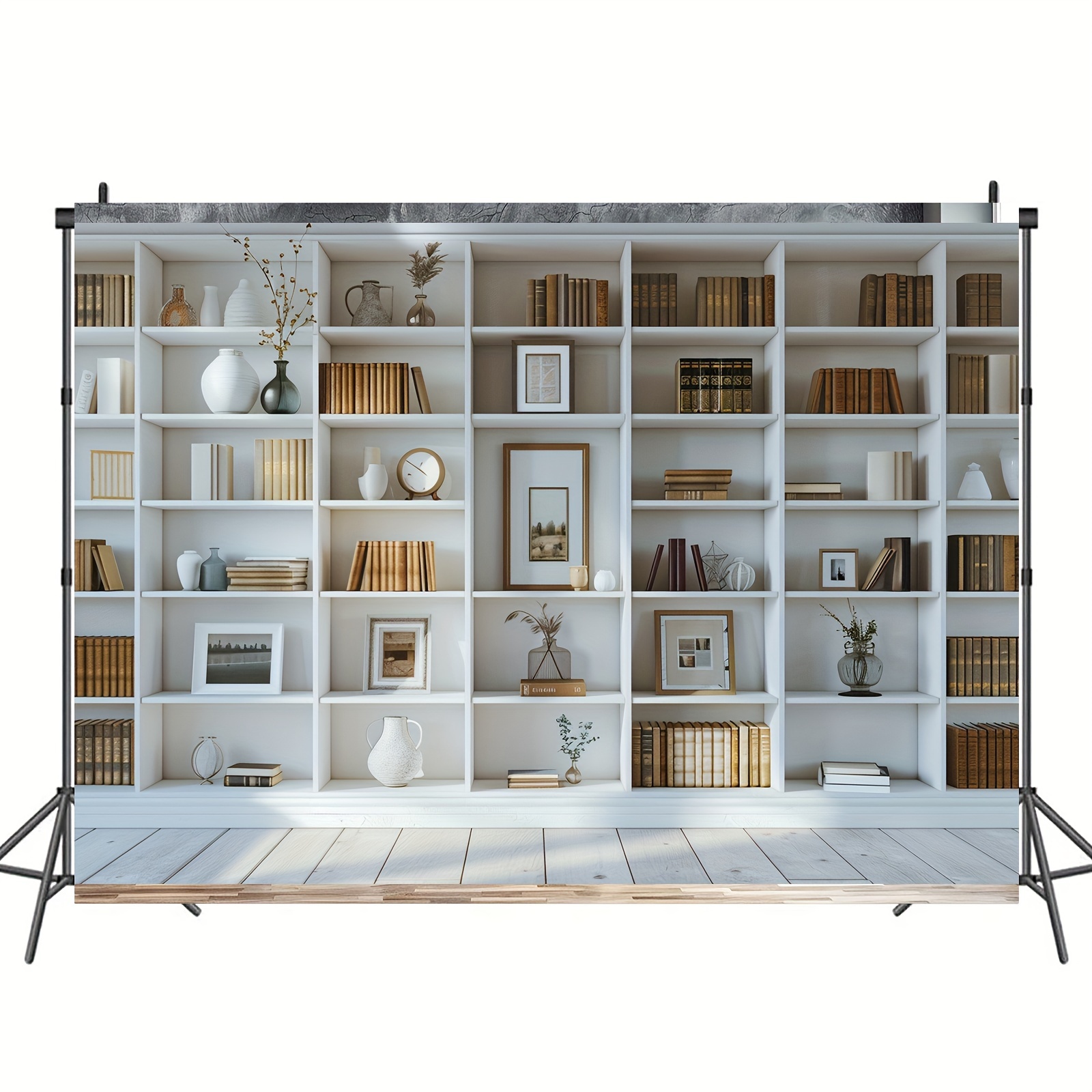 1 szt. Białe tło półki na ksią – Home Office Zoom Background recenzja i cena