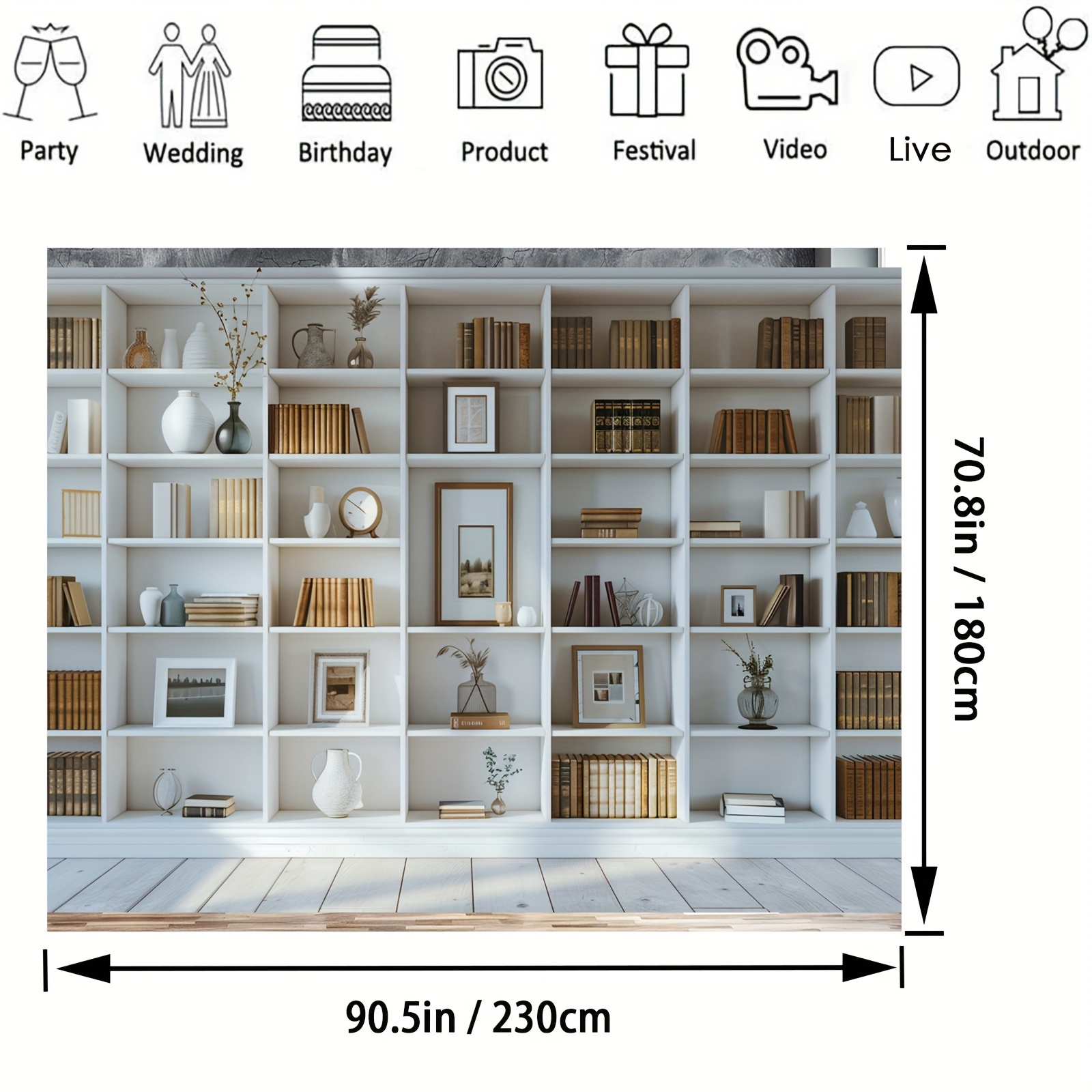 1 szt. Białe tło półki na ksią – Home Office Zoom Background recenzja i cena