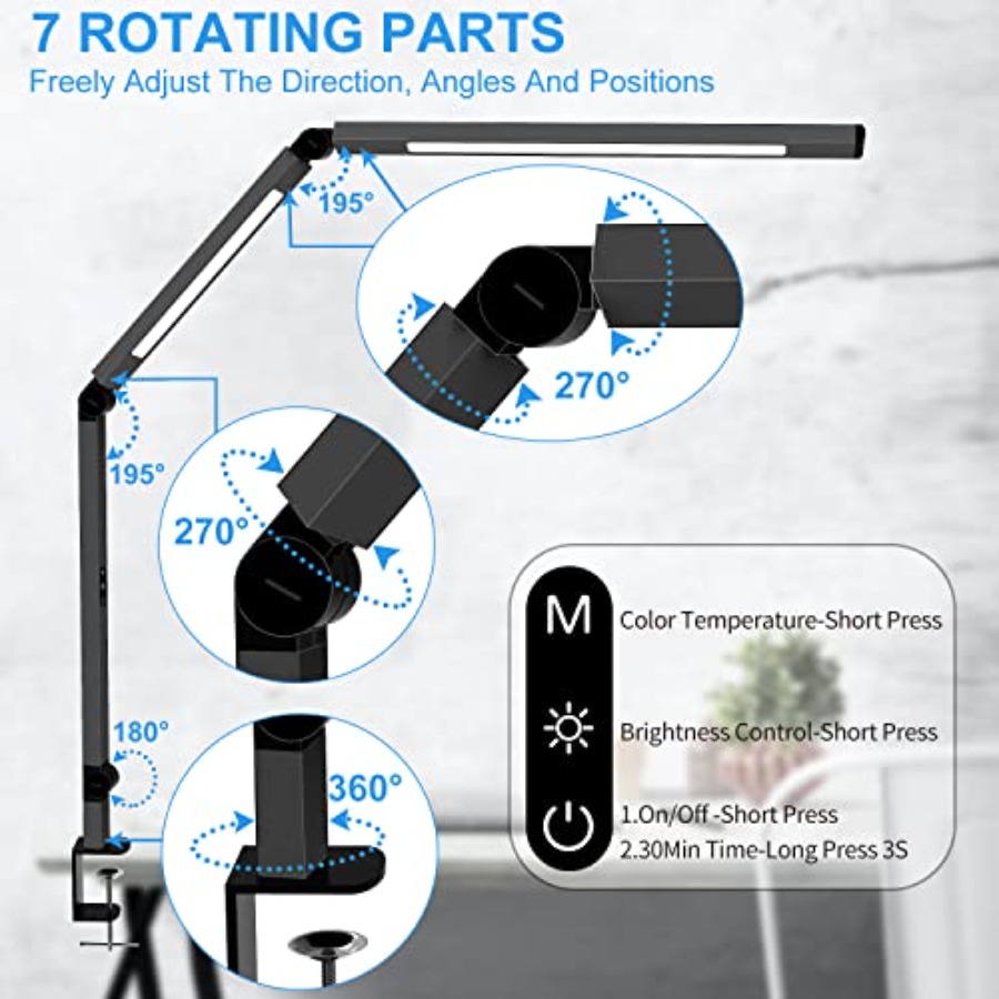 Lampa biurkowa LED z klipsem,  – Desk Lamp Led recenzja i cena