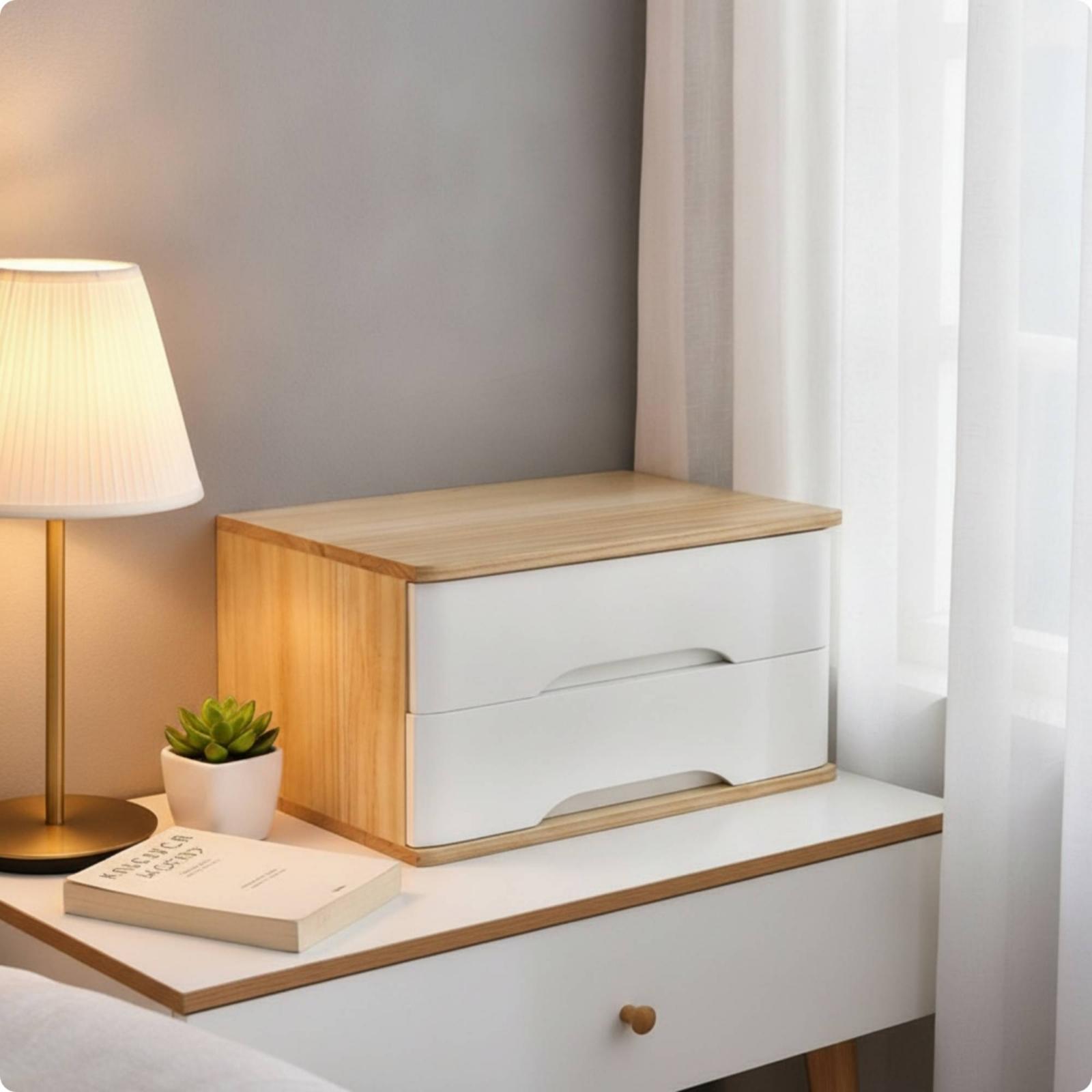 Drewniana szuflada biurkowa, o – Home Office Desk With Drawers recenzja i cena