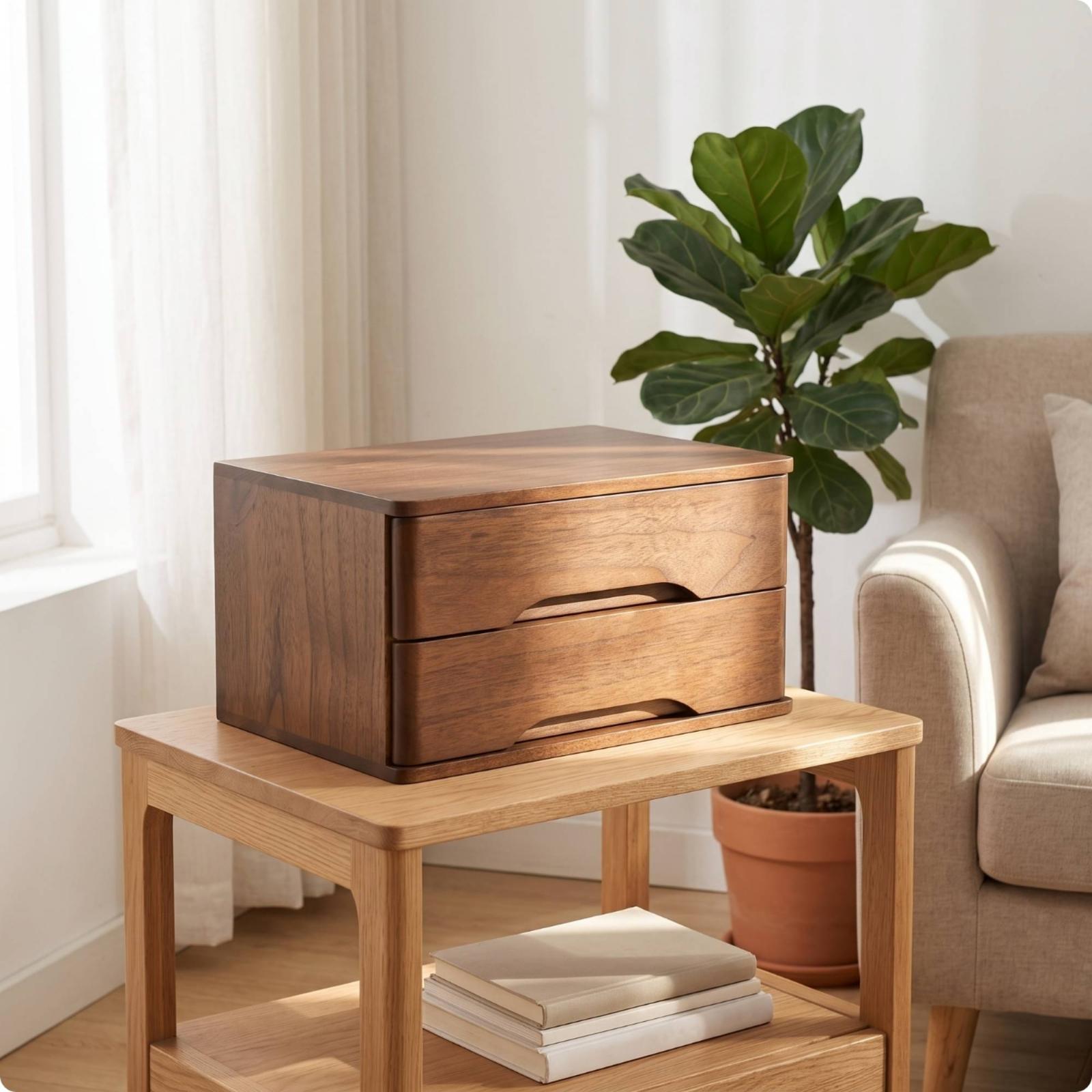 Drewniana szuflada biurkowa, o – Home Office Desk With Drawers recenzja i cena