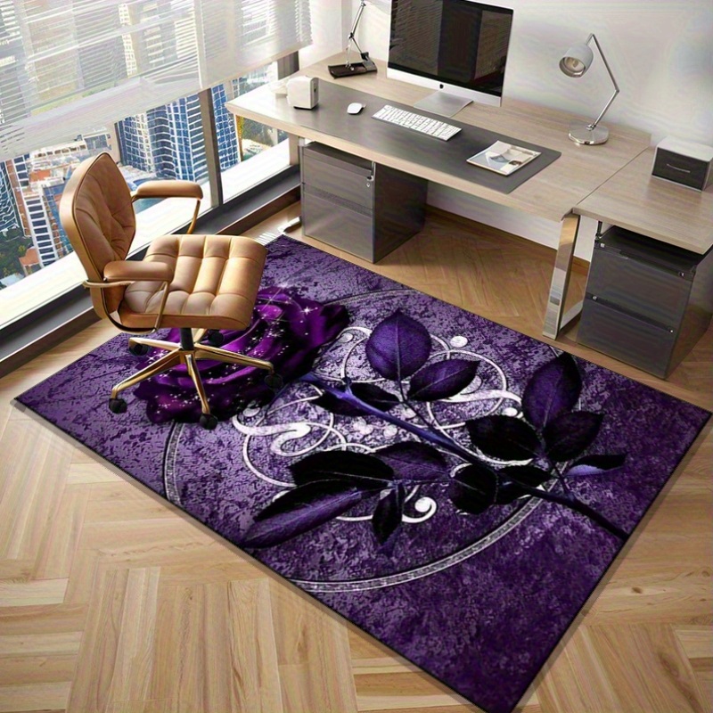 Dywan z fioletowymi liśćmi do  – Home Office Interior Design recenzja i cena