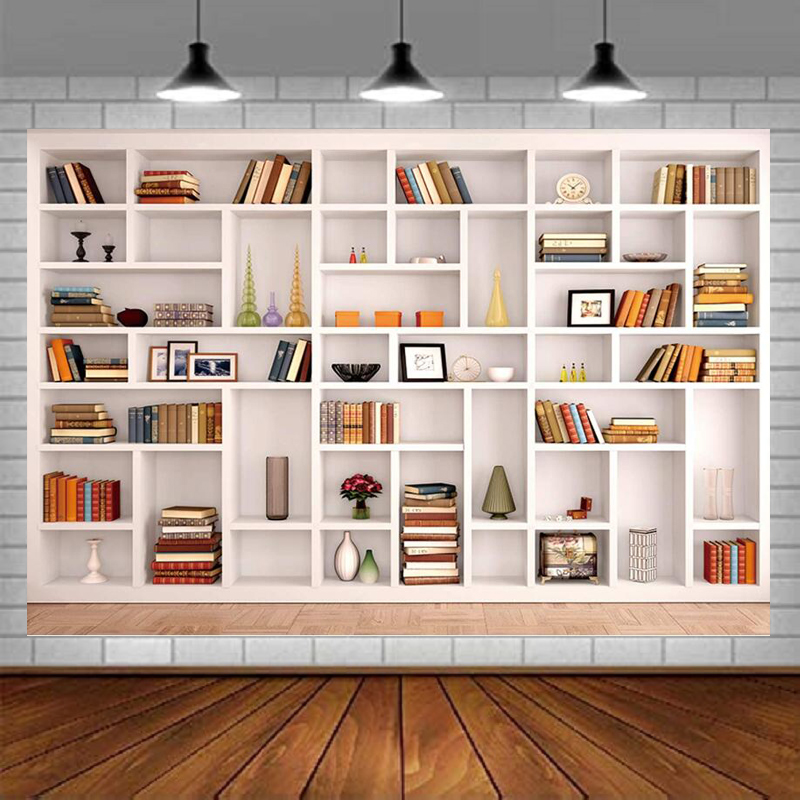 Białe tło fotograficzne z półk – Home Office Zoom Background recenzja i cena