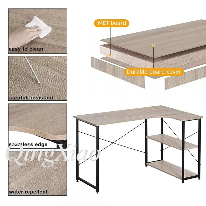 Biurko narożne w kształcie lit – Home Office Desk With Drawers recenzja i cena