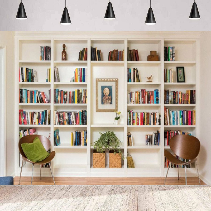 Białe tło fotograficzne z półk – Home Office Zoom Background recenzja i cena